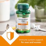 Nature's Bounty Maximum Strength Zinc - 100 25mg Tablets (100 Day Supply) - Immunity Support and Antioxidant Supplement
