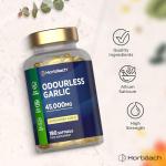 Odourless Garlic Capsules 45,000mg | 180 Softgels | High Strength Deodorised Garlic Oil Extract | by Horbaach