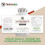 Nutriodol Vitamin A 10,000IU | 365 Easy to Swallow Tablets | High Strength | for Normal Skin, Eyes & Immune System | Clean Formula by Nutriodol.