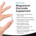 NEW LEAF PRODUCTS Magnesium Glycinate - 120 High Strength Capsules Pure 1040mg of Providing 208mg Elemental Per Serving -Magnesium Supplements – Bones, Muscle Health, Vegan, UK Made