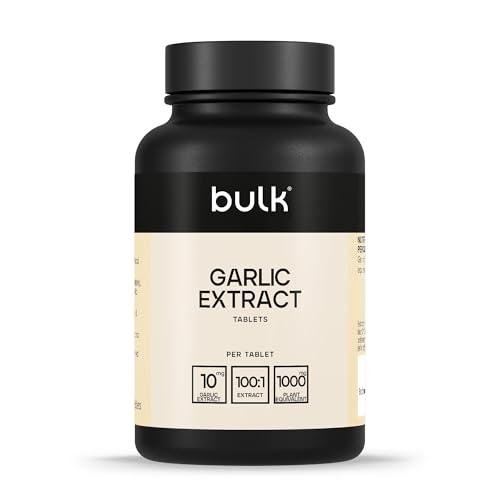 Bulk Garlic Extract Tablets, 1000 mg, Odourless High Strength Garlic Supplement, Pack of 270, 270 Servings, Packaging May Vary