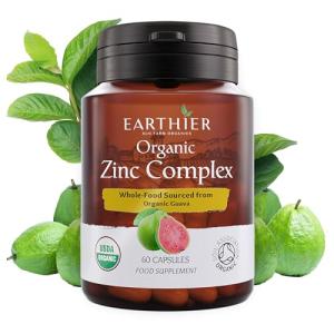 Organic Zinc Whole Food Supplement Certified by Soil Association - 1 Month Supply - Vegan