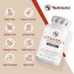 Nutriodol Vitamin A 10,000IU | 365 Easy to Swallow Tablets | High Strength | for Normal Skin, Eyes & Immune System | Clean Formula by Nutriodol.