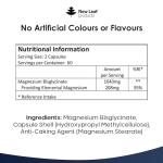 NEW LEAF PRODUCTS Magnesium Glycinate - 120 High Strength Capsules Pure 1040mg of Providing 208mg Elemental Per Serving -Magnesium Supplements – Bones, Muscle Health, Vegan, UK Made