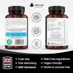 NEW LEAF PRODUCTS Magnesium Glycinate - 120 High Strength Capsules Pure 1040mg of Providing 208mg Elemental Per Serving -Magnesium Supplements – Bones, Muscle Health, Vegan, UK Made