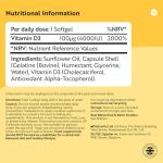 Nutravita Vitamin D3 4000 iu - 400 High Strength Easy to Swallow Premium Softgels - Over A Year's Supply - Max Strength Vitamin D3 Cholecalciferol Supplement - Manufactured in The UK