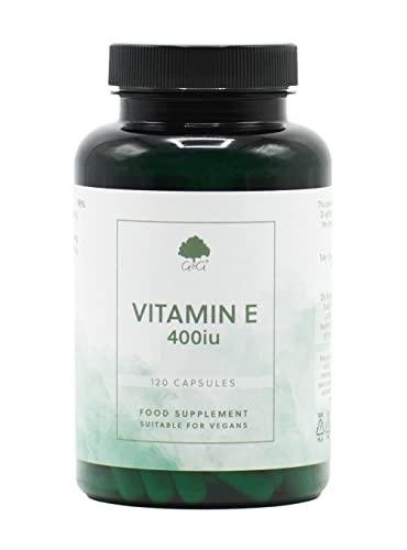 Vitamin E Capsules | 400iu (268mg) Vitamin E per Capsule | 120 Vegan Capsules | G&G Vitamins