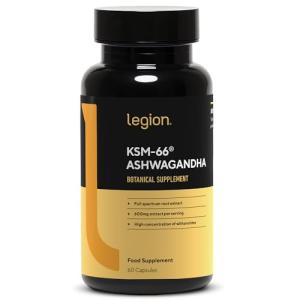 LEGION KSM-66® Ashwagandha Root Extract - Ashwagandha Root Powder Supplement to Improve Your Mood, Sleep & Athletic Performance - Extra Strength AshwagandhaRoot Extract (60 Servings)