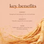 Fushi Organic Red Ginseng Capsules, 60 Caps | Fresh-Ground Whole Food | Boosting Herb for Cholesterol & Immune System | For Vegetarians & Vegans | Bio-dynamically Grown | Made in the UK