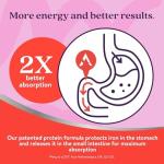 Active Iron Advance Supplement 25 mg – Clinically Proven to Increase Iron & Energy Levels – Gentle, Non-Constipating, Highly Absorbed – 30 Capsules, 1 Month Supply