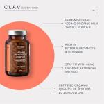 Organic Milk Thistle & Artichoke Extract Complex - Rich in Silymarin & Bitters - 120 Capsules = 60 Days Supply - Vegan - Non-GMO - Made in Germany
