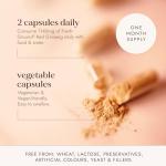 Fushi Organic Red Ginseng Capsules, 60 Caps | Fresh-Ground Whole Food | Boosting Herb for Cholesterol & Immune System | For Vegetarians & Vegans | Bio-dynamically Grown | Made in the UK