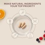 High Strength Natural Vitamin C Capsules 1000mg - 180 Vitamin C Tablets - Acerola Fruit Extract - with Citrus Bioflavonoids and Rosehip - VIT C Supports Immune Function- 3 Months Supply - 100% Vegan