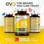 Vitamin D 4000IU High Strength Supplement | 400 Vitamin D3 Tablets - 13 Months' Supply | VIT D3 | One-a-Day | High Absorption Cholecalciferol | Made in UK