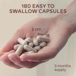 High Strength Natural Vitamin C Capsules 1000mg - 180 Vitamin C Tablets - Acerola Fruit Extract - with Citrus Bioflavonoids and Rosehip - VIT C Supports Immune Function- 3 Months Supply - 100% Vegan