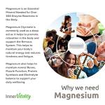 Magnesium Glycinate 180 Capsules (3 Month Supply) 280mg Elemental Magnesium - High Strength Easy to Absorb Magnesium Supplement with No Additives by Inner Vitality