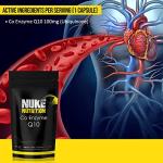 Nuke Nutrition COQ10 Supplement 100mg | 60 Co Enzyme CQ10 High Strength Capsules | Powerful Antioxidant for Heart and Cardiovascular Health | Co Enzyme Q 10 High Absorption | Vegetarian Friendly