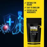Nuke Nutrition COQ10 Supplement 100mg | 60 Co Enzyme CQ10 High Strength Capsules | Powerful Antioxidant for Heart and Cardiovascular Health | Co Enzyme Q 10 High Absorption | Vegetarian Friendly