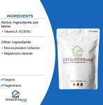 UKHealthHose Vitamin A 30 Tablets 10,000iu | Eye Retinal Skin Care Acetate Eye Care Support Mucous Membranes Retinol Acetate Vegan UK Very Strong