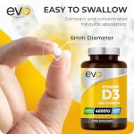 Vitamin D 4000IU High Strength Supplement | 400 Vitamin D3 Tablets - 13 Months' Supply | VIT D3 | One-a-Day | High Absorption Cholecalciferol | Made in UK