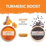 Organic Turmeric Curcumin and Black Pepper 600mg - 365 Vegan Capsules - 1 Year Supply - Soil Association Certified - High Strength Tumeric Supplement - Made in The UK - Nu U Nutrition