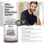 Garlic Capsules 25,000 mg - 240 Softgel Capsules - 8 Month Supply - High Strength Garlic Supplement - Extract from Allium Sativum - 1.5 mg of Allicin - Made in The UK - Nu U Nutrition