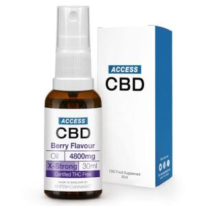 ACCESS CBD Oil 4800 mg | Vegan | Joint Pain Relief | Health Sleep Anxiety| Free from THC Oil | Mct Oil | Cbd Drops | Extra Strong Strength Cbd Spray | Berry Flavour | 30ml