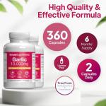 High-Strength Garlic Capsules | Supports Heart, Normal Blood Circulation & Immune Health | with Vitamin C, Iron & Thiamine | Vegan Friendly | 360 Capsules = 6 Months’ Supply | UK Made