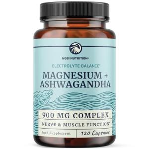 Magnesium Ashwagandha | Stress Relief & Rest for Adults | Relax, Reset, Support Calm Mood & Muscle Health with Magnesium Citrate & Oxide 400 mg + Ashwagandha 500 mg | Calming Supplements | 120 Ct