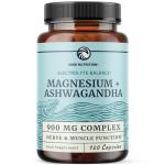 Magnesium Ashwagandha | Stress Relief & Rest for Adults | Relax, Reset, Support Calm Mood & Muscle Health with Magnesium Citrate & Oxide 400 mg + Ashwagandha 500 mg | Calming Supplements | 120 Ct