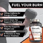 Vangard Performance Essential Fat Fighter Capsules - Thermogenic Support Blend with Capsicum, Green Tea EGCG, Caffeine & Vitamins B6 & B12 - Energy & Metabolism Support, 30 Servings (60 Capsules)