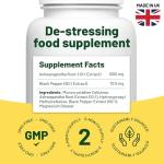 Ashwagandha High Strength 1000mg, Cortisol Reducing Supplements, Organic Ashwagandha Capsules with Black Pepper to Reduce Stress Hormones and Fatigue. Ashwagandha Supplements. Ashwaganda Tablets