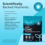 Nutravita Zinc Tablets 50mg – 120 High Strength Vegan Tablets (4 Months Supply) – Highly Absorbable Zinc Supplements for Maintenance of Normal Immune System, Bones, Hair, Skin & Nails – Made in UK