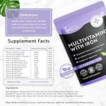 Multivita Multivitamins with Iron – 12 Essential Vitamins & Iron – Immune, Energy & Skin Support – 1-a-Day for Men & Women – 120 Tablets – 4 Month Supply – Vegetarian – Made in UK