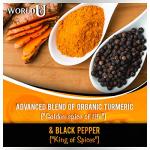 Ultra Pure Organic Turmeric Curcumin and Organic Black Pepper Capsules High Strength Food Supplement 120 Veg Capsules Soil Association Organic Certified and Vegetarian Society Approved - Made in UK