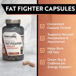 Vangard Performance Essential Fat Fighter Capsules - Thermogenic Support Blend with Capsicum, Green Tea EGCG, Caffeine & Vitamins B6 & B12 - Energy & Metabolism Support, 30 Servings (60 Capsules)