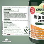 Natures Aid Vitamin C 500mg 50 Chewable Tablets – Supports Immune System & Skin Health - High Strength, Sugar Free, Vegan, Non-GMO – Antioxidant Supplement