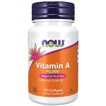 Now Foods, Vitamin A, 10.000IU (3.000mcg), from Retinyl Palmitate and Cod Liver Oil, High Dose, 100 Capsules, Gluten Free, SOYA Free, Non-GMO, Eye-Health