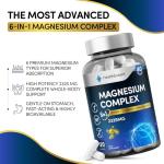 Magnesium 6-in-1 Complex, 2325mg with Magnesium Glycinate, Citrate, Malate, Oxide, Taurate and Orotate - Muscle, Nerve & Energy Support - High Absorption 390mg Elemental - 120 Capsules by HealthEssent