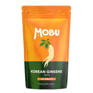 Korean Ginseng Max 3125mg 120 Tablets | High Strength Panax Red Ginseng | Cognitive Health & Endurance | GMP Approved | Vegan Letterbox Friendly | MOBU UK