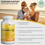 Vitamin D3 4000 IU Micro Tablets - 365 Day Supply, Easy to Swallow High Strength Premium Sunshine Vitamin | Max Strength Vitamin D Supplement, Vegetarian & Vegan Friendly, Made in UK by Grounded