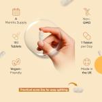 Vitamin C Tablets 1000mg - 180 Tablets - 6 Months Supply - Added Rosehips & Bioflavonoids - Vegan, Gluten-Free & Lactose-Free - VIT C Supplement (As L-Ascorbic Acid) - 1 per Day - Made in The UK