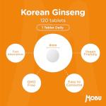 Korean Ginseng Max 3125mg 120 Tablets | High Strength Panax Red Ginseng | Cognitive Health & Endurance | GMP Approved | Vegan Letterbox Friendly | MOBU UK