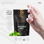 Vitamin E 400IU D-Alpha Tocopherol – 100% Natural Vitamin E – 90 Vegan Capsules – Highly Absorbable – 3 Month Supply – Protects Cells from Oxidative Stress – by Alpha01