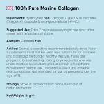 Pure Marine Collagen Supplements for Women & Men - 120 Capsules - 1200mg Per Serving - 2 Months Supply- Highly Bioavailable Type 1 & 3 Hydrolysed Fish Collagen Peptides