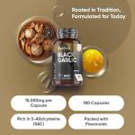 WeightWorld Black Garlic Capsules 15000mg | 6 Months Supply | 180 Capsules | Highly Concentrated Black Garlic Extract (100:1) | 1 per Day | Vegan, Non-GMO & Magnesium Stearate-Free | Made in The UK