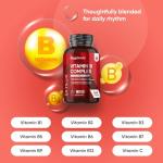 Vitamin B Complex Supplement - 365 Tablets - 1 Year Supply - with All 8 B Vitamins & C - 1 Tablet-a-Day - Non-GMO, Gluten-Free & Vegan-Friendly - for Men & Women