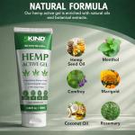 5kind Hemp Active Gel 100ml - High Strength Formula - Natural Hemp Massage Gel for Back, Muscles, Feet, Knees, Neck & Shoulders - Muscle Rub Rich in Natural Extracts
