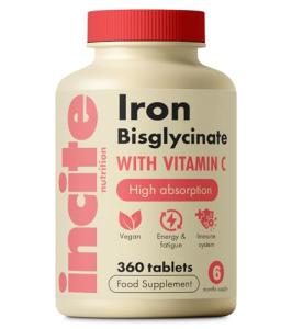 Gentle Iron Tablets - Iron Bisglycinate 28 mg, 6 Month’s Supply - 360 High Strength Tablets - Supplement Suitable for Vegans - Best Immune System Booster for Women & Men - Made in UK