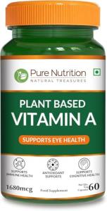 Pure Nutrition Plant-Based Vitamin A Beta Carotene, 4934iu, Skin, Eye and Immune Health Support | Non GMO